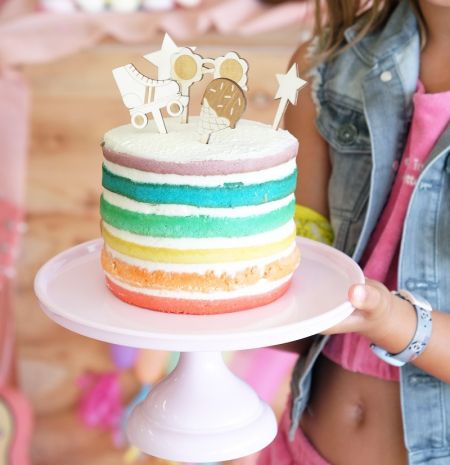 Plat à gâteau - rose clair
