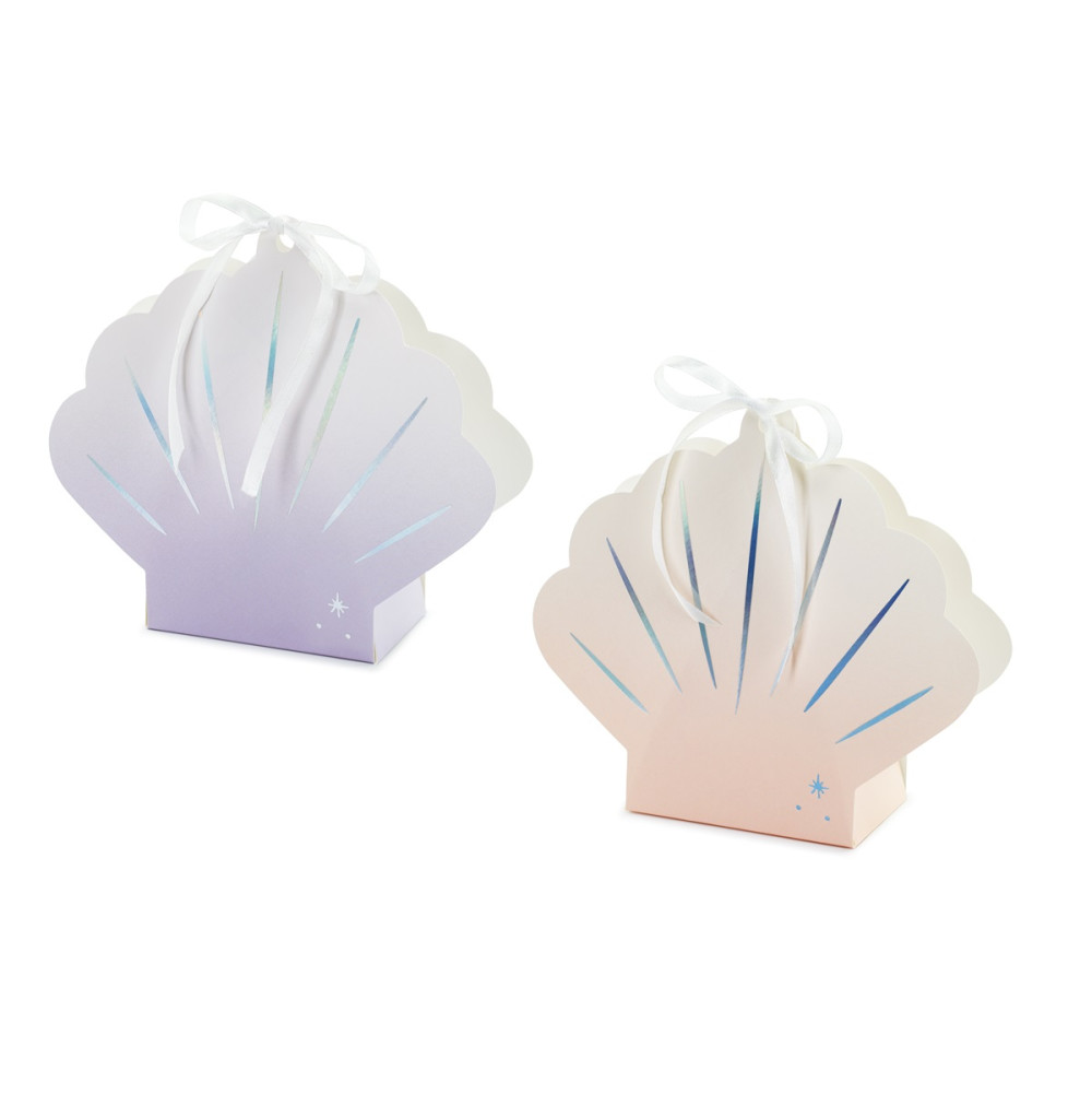 4 boîtes cadeaux "coquillage" - 16 cm