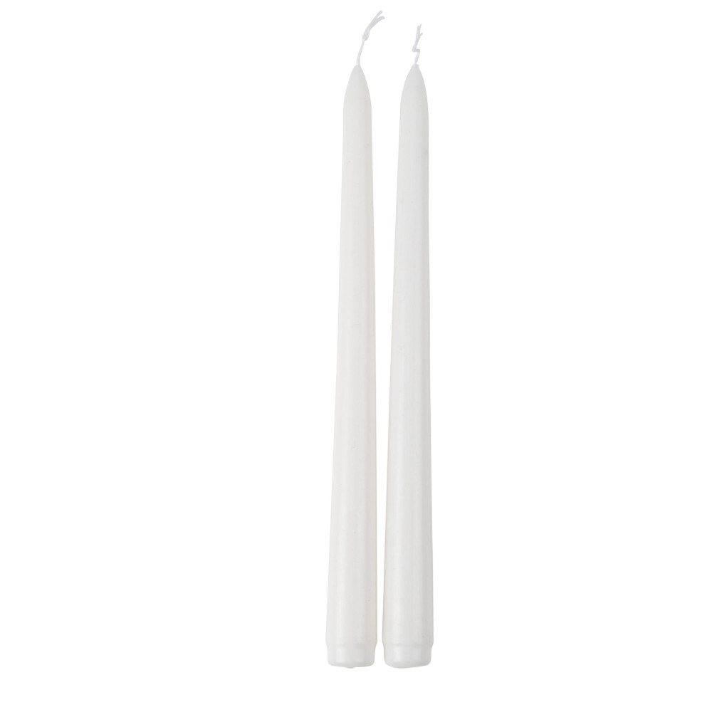 2 bougies cierges "blanc" - 25 cm
