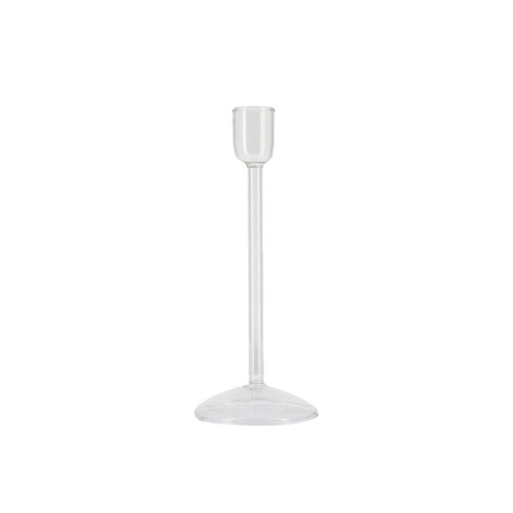 Bougeoir en verre transparent - 15 cm