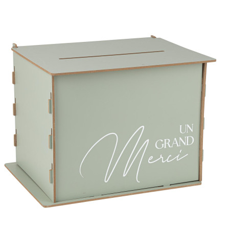 Urne en bois vert de gris...