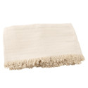 Nappe en coton crème effiloché - 240 cm