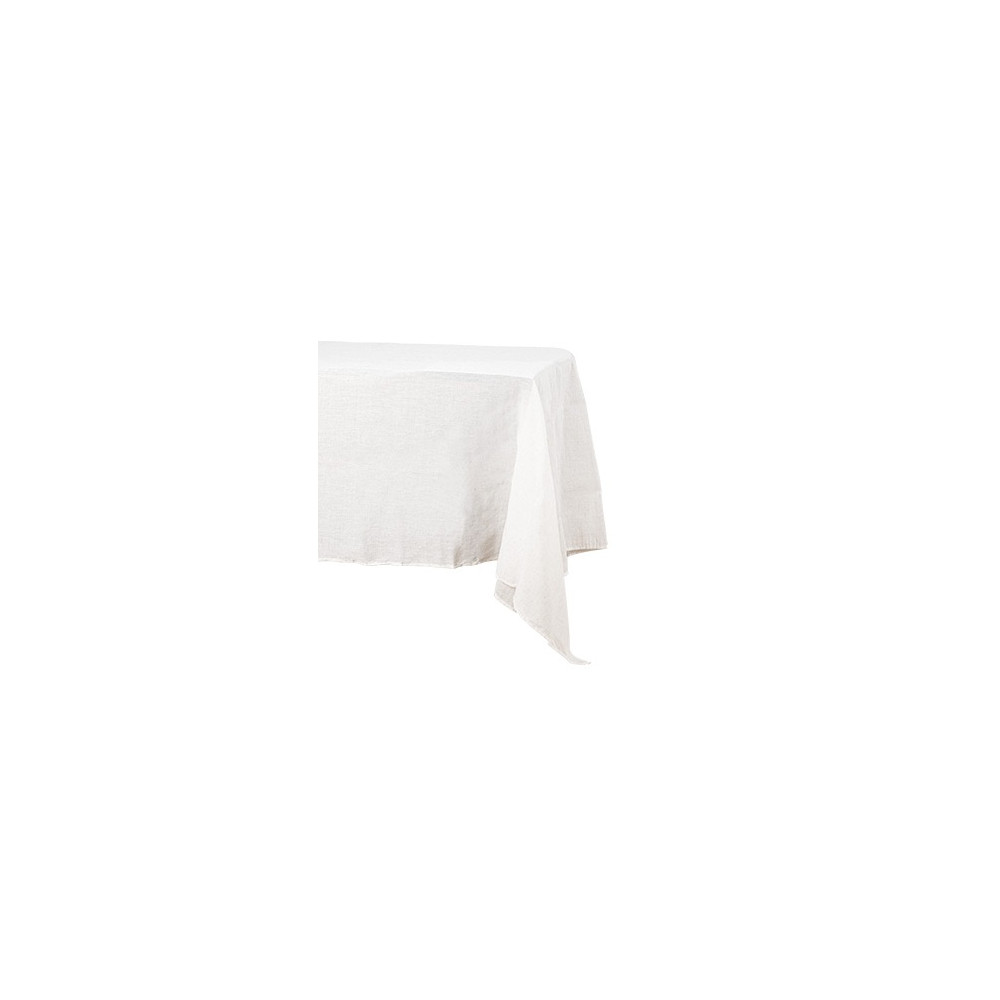 Nappe blanche en tissu effet lin - 240 cm
