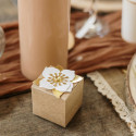 10 boîtes kraft et fleur - 5 cm