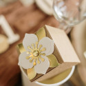 10 boîtes kraft et fleur - 5 cm