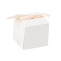 10 boîtes blanches et ruban nude - 5 cm