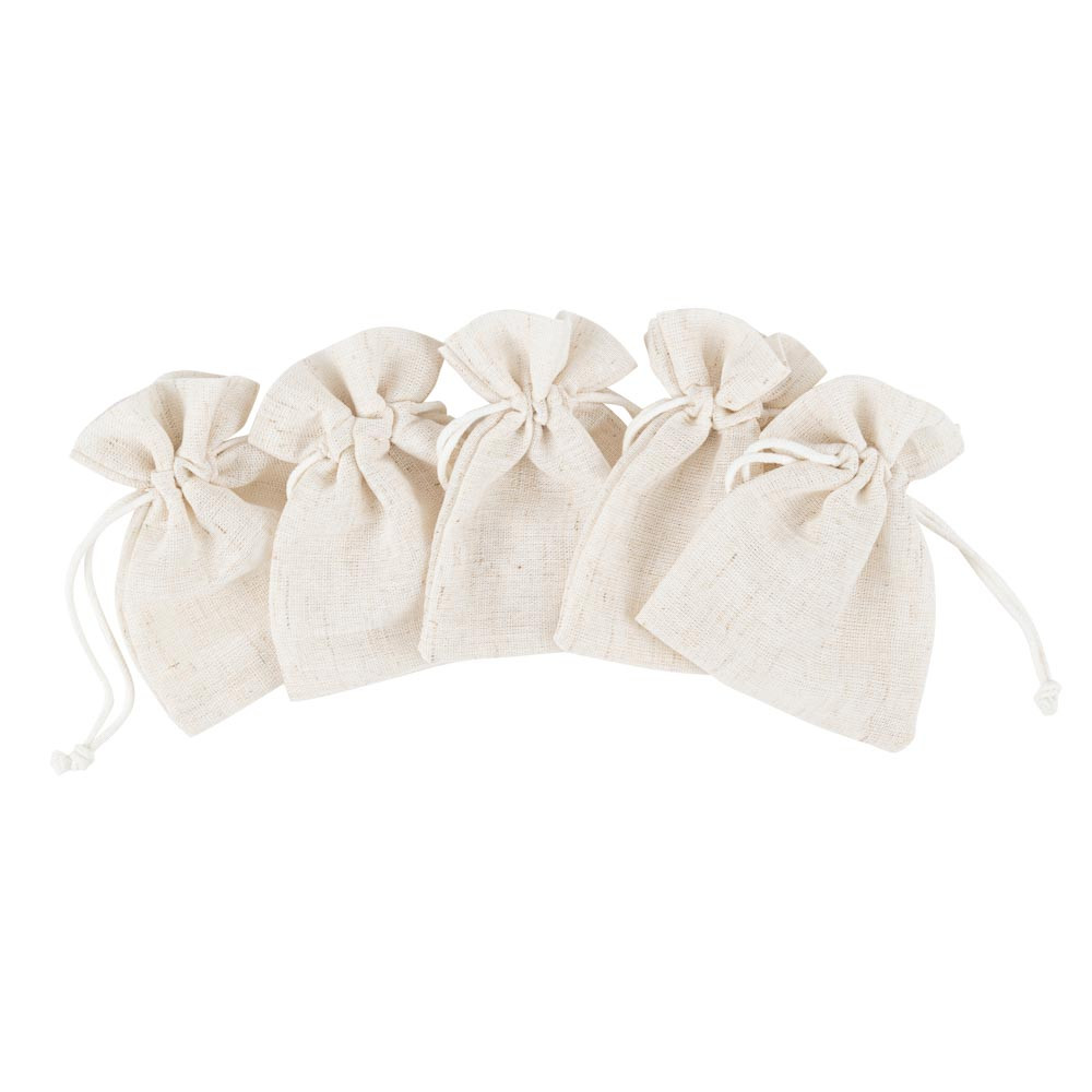 5 pochons effet lin - 10 cm