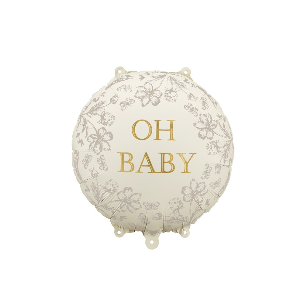 Ballon mylar crème "Oh baby" - 35 cm