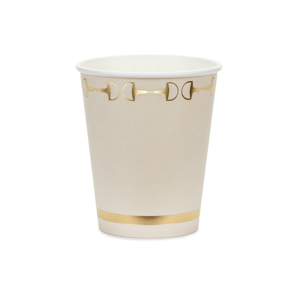 6 gobelets "crème et doré"