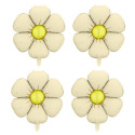 Lot de 4 ballons mylar "fleur crème" - 45 cm