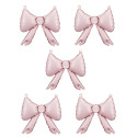 5 mini ballons mylar "nœud rose" - 25 cm