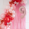5 Ballons mylar nœuds pour guirlande - rose poudré