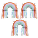 3 petits ballons mylar "arc-en-ciel" - 33 cm