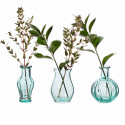 3 vases en verre recyclé  "bleu pastel" - 10 cm