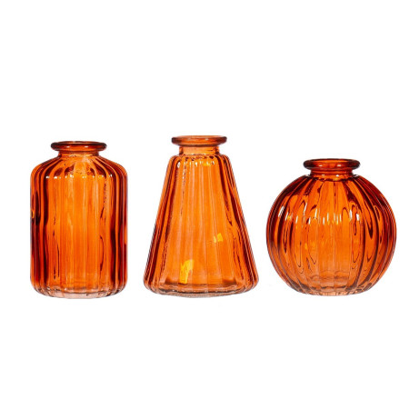 3 vases en verre "ambre" -...