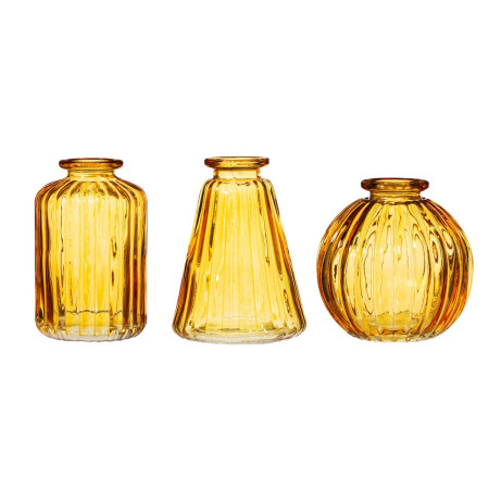3 vases en verre "jaune" -...