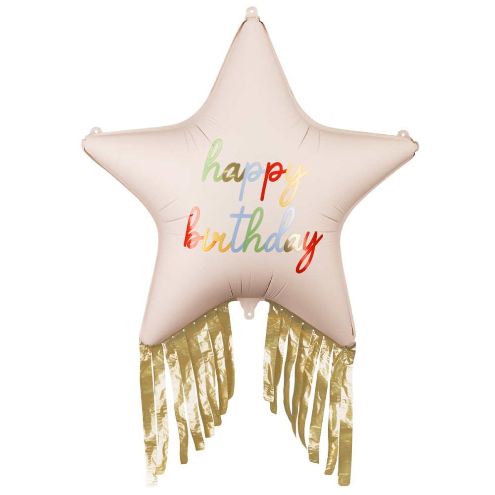 Ballon mylar happy birthday "étoile filante" - 72 cm
