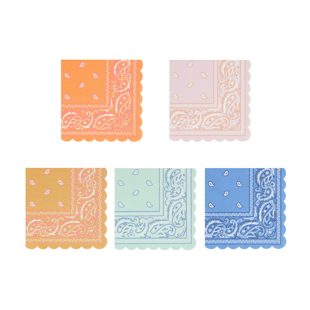 16 serviettes bandana "Western"