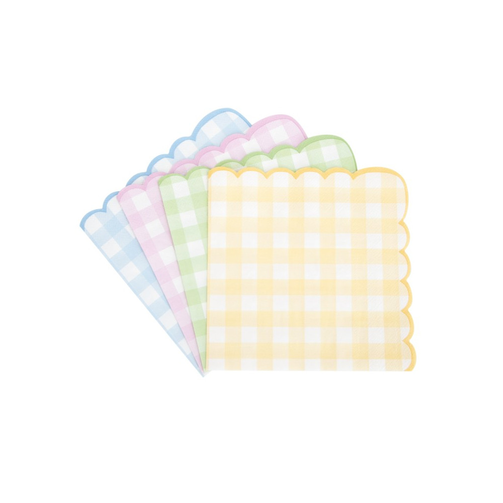 16 serviettes "vichy pastel"