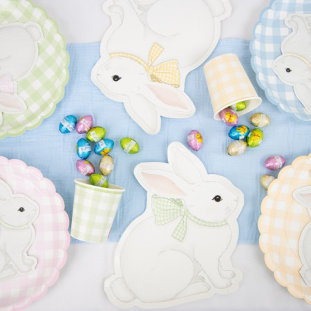 8 gobelets "vichy pastel"