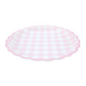 8 assiettes "vichy rose pastel" - 23 cm