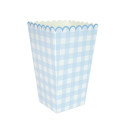 8 pots à popcorn "vichy bleu pastel"
