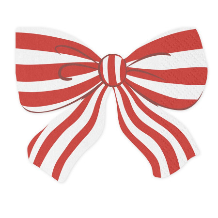 12 serviettes "nœud rouge"...