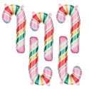 5 petits ballons "canne à sucre" - 35 cm