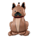 Ballon mylar sur pied "chien bulldog" - 98 cm