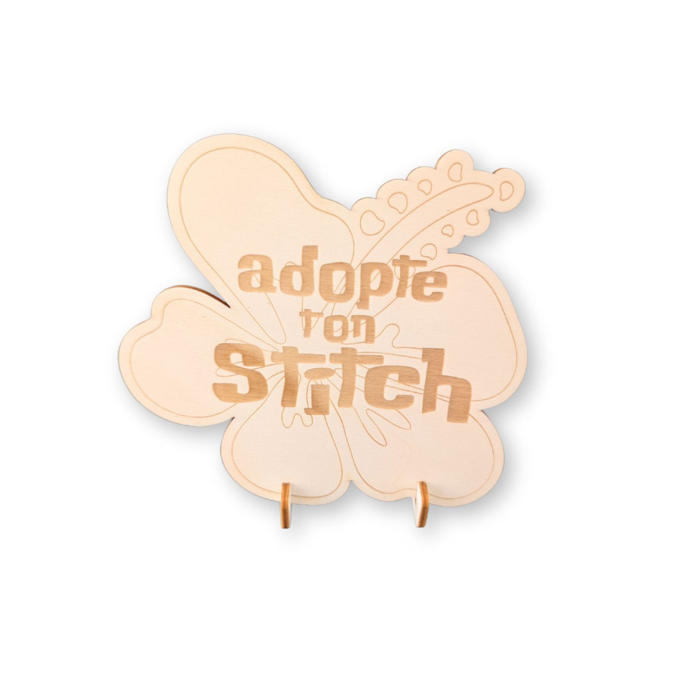 Panneau sur pieds "Adopte ton Stitch"
