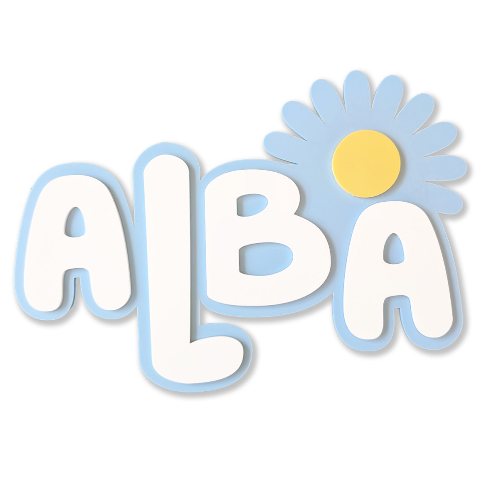 Prénom plexiglas personnalisée "Bluey" - 30 cm