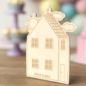 Panneau en bois personnalisée "Maison Peppa Pig" - 20 cm