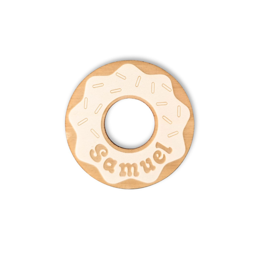 Petite décoration personnalisée "Donut" - Option badge ou aimant