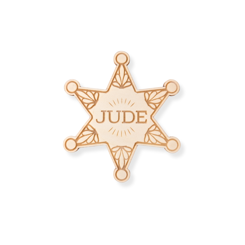 Petite décoration personnalisée "Shérif" - Option badge ou aimant