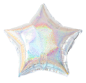 Ballon étoile argent irisé - 45 cm