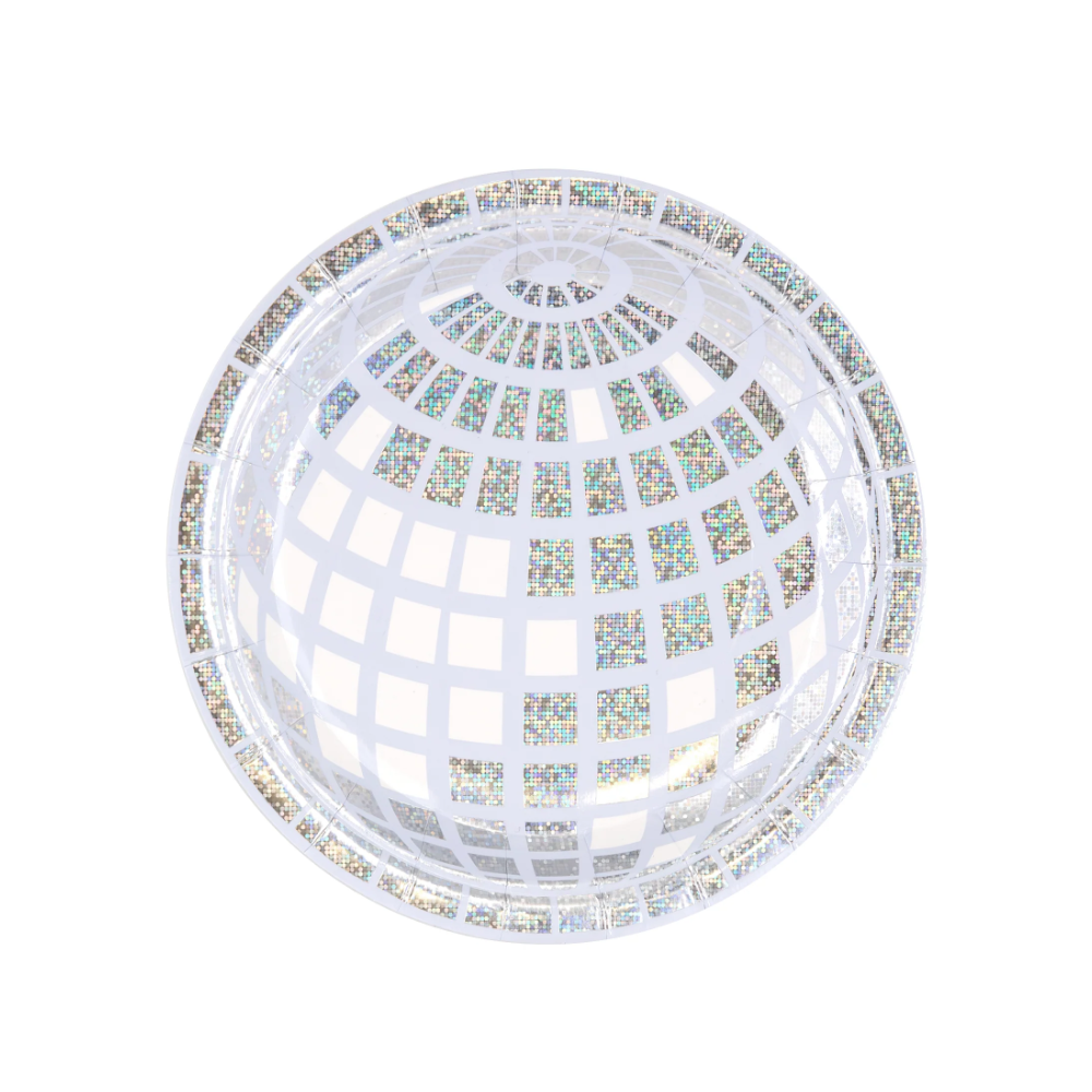 6 assiettes "boules à facettes" - 18 cm