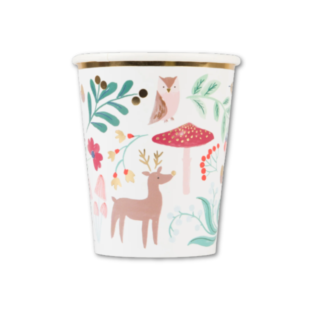 8 gobelets "forêt enchantée"