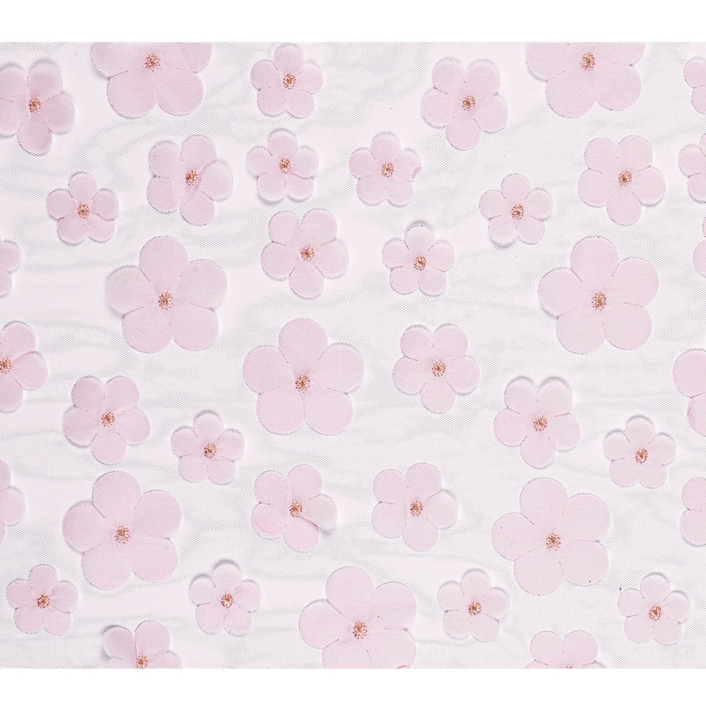 Chemin de table Fleurs - rose clair