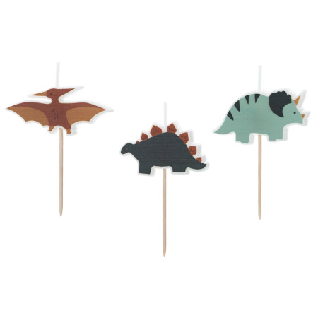 3 Bougies Dinosaures