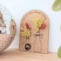 Pancarte en liège personnalisable + fleurs séchées "vases Mamie"