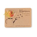 Pancarte en liège personnalisable + fleurs séchées "arrosoir Mamie"