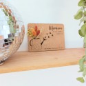 Pancarte en liège personnalisable + fleurs séchées "arrosoir Mamie"
