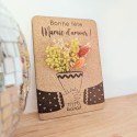 Pancarte en liège personnalisable + fleurs séchées "bouquet Mamie"