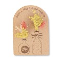Pancarte en liège personnalisable + fleurs séchées "vases Mamie"