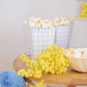 8 pots à popcorn "vichy bleu pastel"