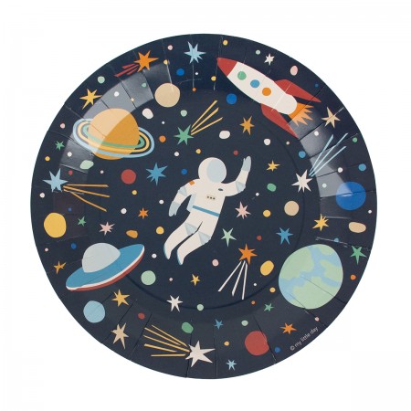 8 assiettes "astronaute" -...