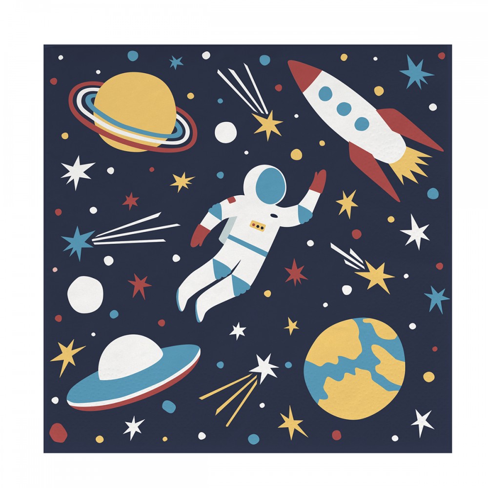 20 serviettes "astronaute" - 16.5 cm