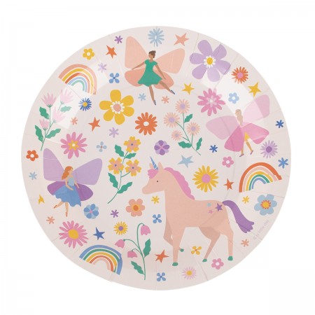 8 assiettes "licorne" - 22 cm