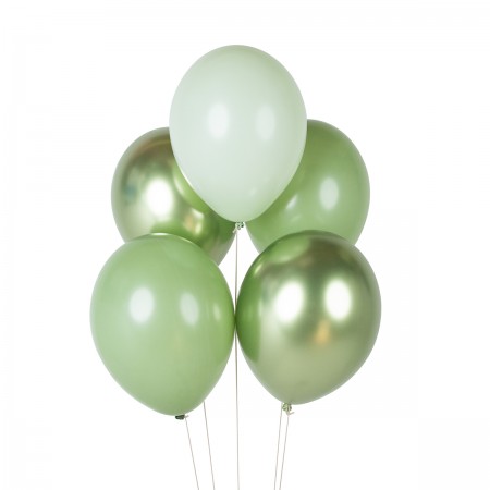 10 ballons "mix vert sauge"...