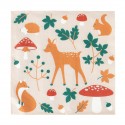 20 serviettes pastel "animaux de la forêt" - 16.5 cm